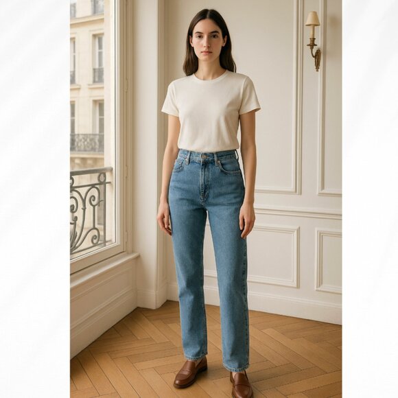 Aritzia Denim - ARITZIA SUNDAY BEST High Rise Medium Wash Jeans Straight Leg 0 Casual Boho Retro